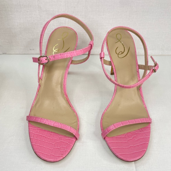 Sam Edelman Doran Strappy Sandal Women Pink Confetti Stiletto Heel 9.5 M (g 118) - Picture 2 of 9